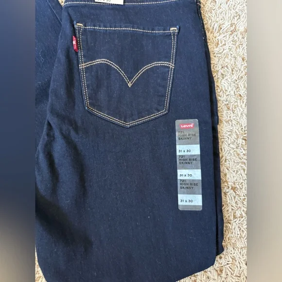 NWT Levi's Navy High-Rise Skinny Jeans - Picture 6 of 8